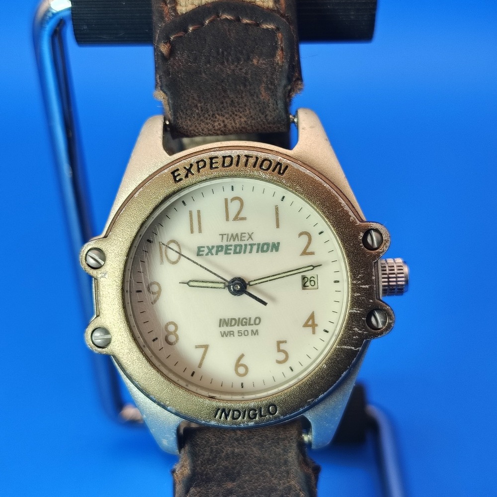 Vintage 1997 Timex Expedition Indiglo 30mm Women's Quartz Field Watch Military